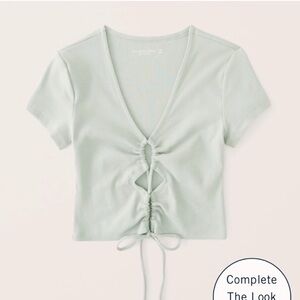 A&F Cropped Tie-Front Top